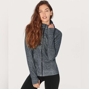 Lululemon Luminescence White Black Splatter Scuba Hoodie Jacket With Pockets